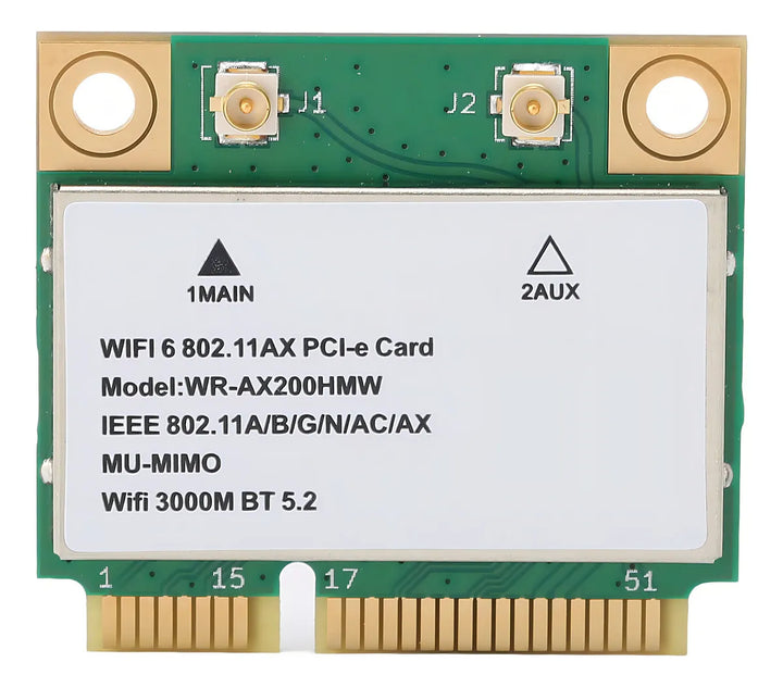 Ax200hmw Tarjeta Inalámbrica Wifi 6 De Doble Banda 802.11 A/b/g/n/ac/ax Half Mini I-e Adaptador De Red De Tarjeta Wifi Bt5.2 Para , Portátiles, Solo Para (64 Bits)