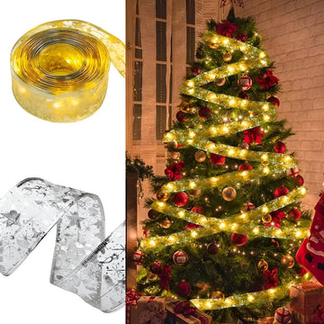 Cinta Navideña Con Luces Led Inalámbrica De 10 Metros Multicolor