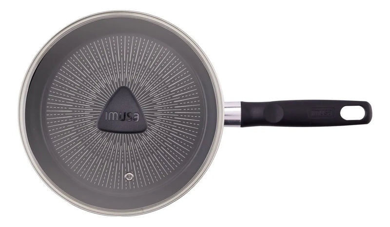 Sartén Imusa Cambiatón 24cm Antiadherente Tapa De Vidrio Color Gris oscuro