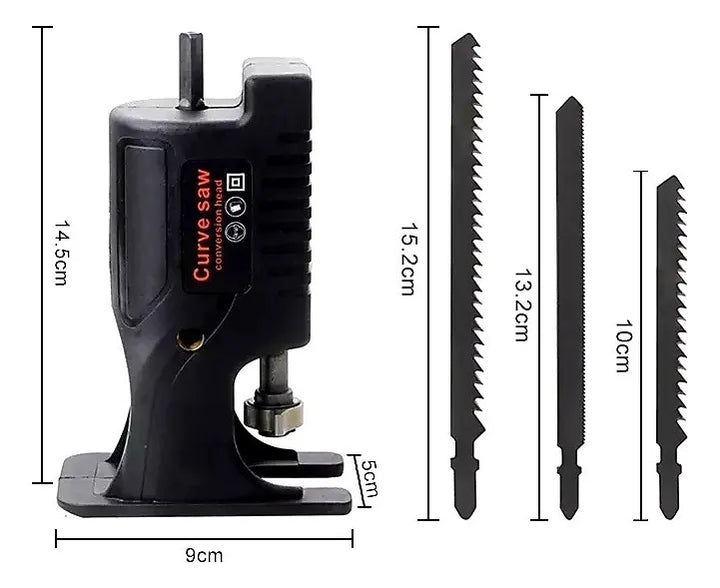 Convertidor De Taladro A Sierra Caladora + 13 Cuchillas