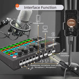 F999max - Tarjeta De Sonido En Vivo, Mezclador De Audio Prof
