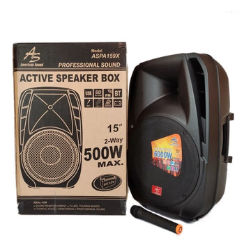 Cabina Americansound 15pulgadas Recargable + Mic Inalambrico Negro