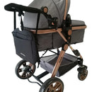 Coche de paseo Happy Baby Alizze travel system gris con chasis color dorado
