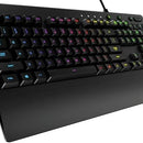 Teclado Logitech G Serie G QWERTY Romer-G inglés internacional color negro con luz RGB