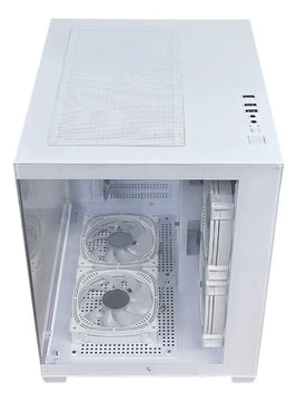 Gabinete Chasis Para Pc Gamer Pecera Argb Blanco + 3 Cooler