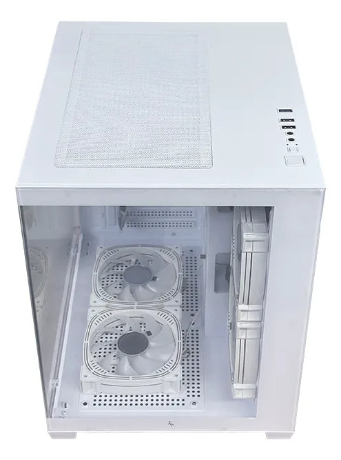 Gabinete Chasis Para Pc Gamer Pecera Argb Blanco + 3 Cooler