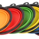 Plato De Goma Plegable Portátil De Mascotas Perro Y Gato Color Rojo