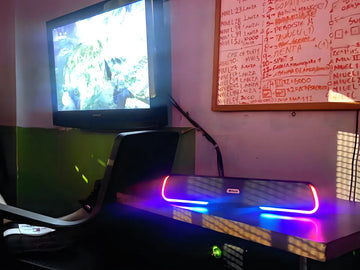 Bocina Bluetooth Altavoz Speaker Rgb Para Interior Y Fiesta Color Negro
