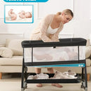 Bassinet 3 En 1 Para Bebé Con Malla, Ruedas Y Altura Ajustab