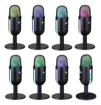 Micrófono Pc Luces Rgb Transmisión Videojuegos Usb Aux 3.5mm Diseño 1
