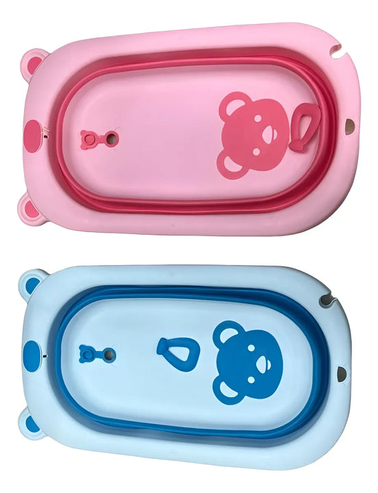 Bañera Bebés Plegable Tina Oso Portátil Baño Recién Nacidos Diseño 1