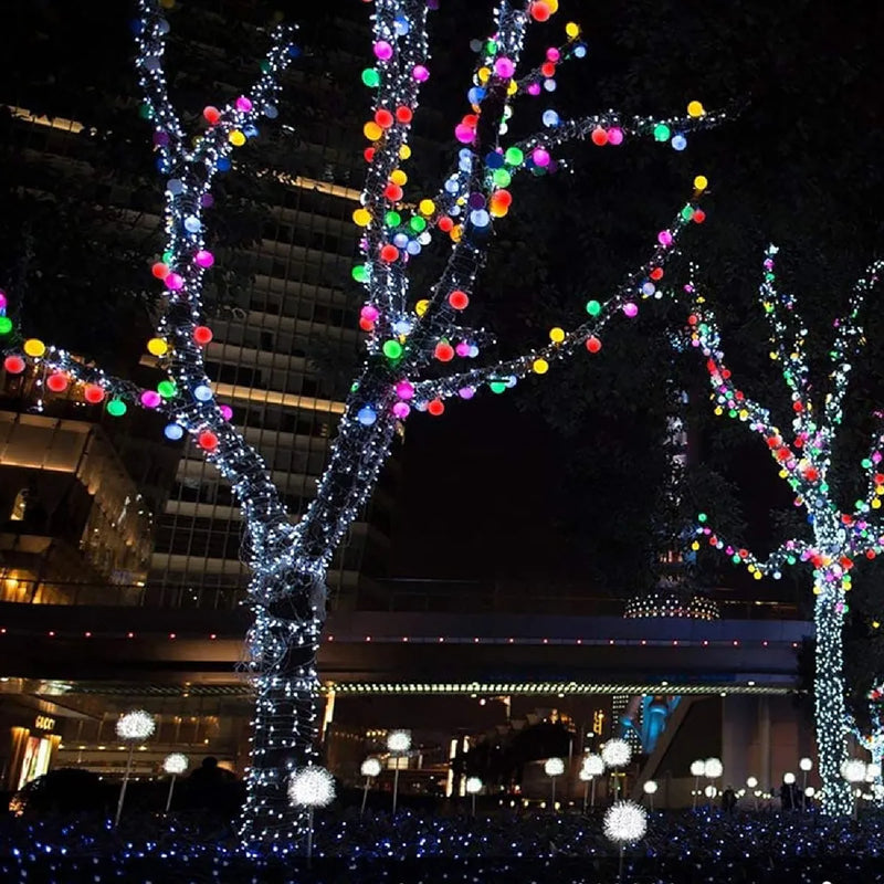 Luces Navideñas 10 Metros Panel Solar Rgb Secuencial Decora