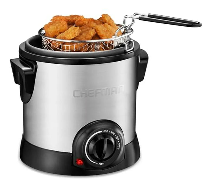 Freidora Chefman Con Canasta Removible, Antiadherente Y Exte