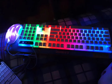 Mouse Y Teclado Gamer Rgb Aoas M-400 Blanco