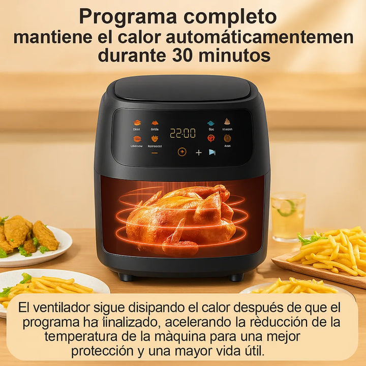 Freidora Olla Aire Caliente Sin Aceite Air Fryer 12 Litros Negro