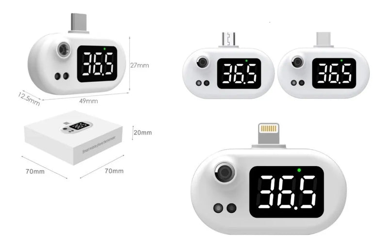 Mini Termómetro Digital Para Teléfono Móvil Con Pantalla Led
