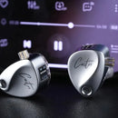 Auriculares KZ castor standard Monitores In-ear con Switch de 4 Controladores Plateado con Micrófono