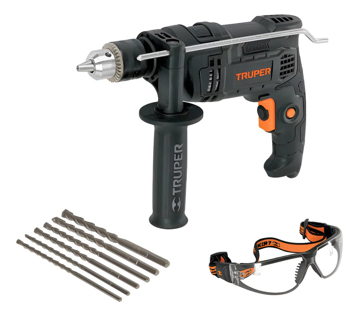 Taladro Percutor Eléctrico 1/2 Industrial Combo Truper Gris 60