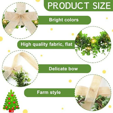 Set De 32 Wreaths Navideños Con Luces Led Y Listón - Zeyune
