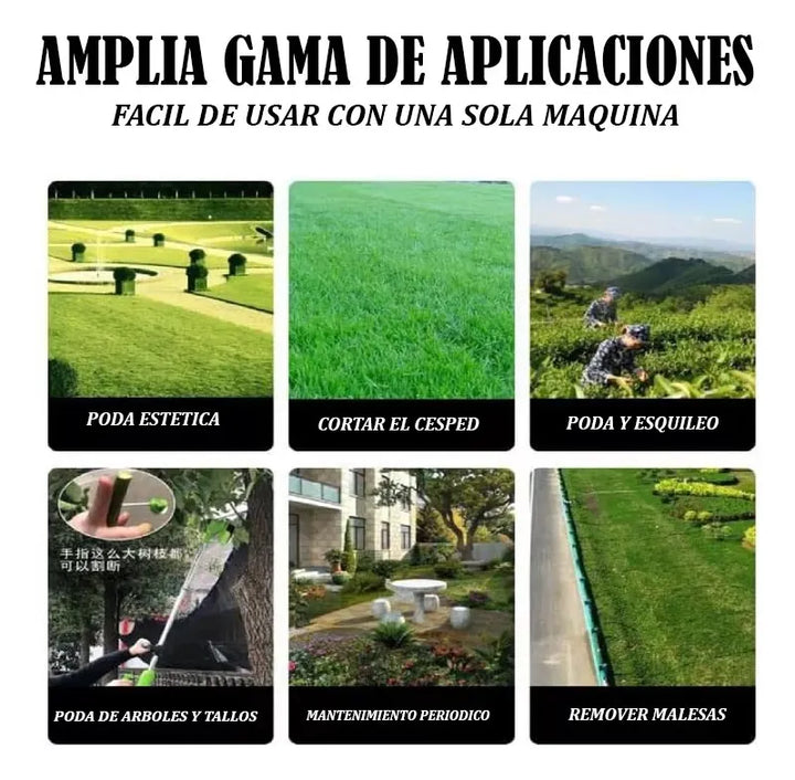 Guadaña Inalambrica Cortacesped Pasto Tres Baterias + Regalo Rojo Verde O Naranja