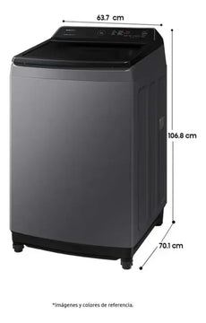 Lavadora Samsung Carga Superior 17 Kilos Wa17cg6441bdco Gris Gris Oscuro