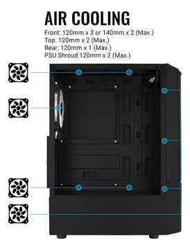 Gabinete Gamer Aerocool Quantum Mesh 3 Ventiladores Argb Rgb