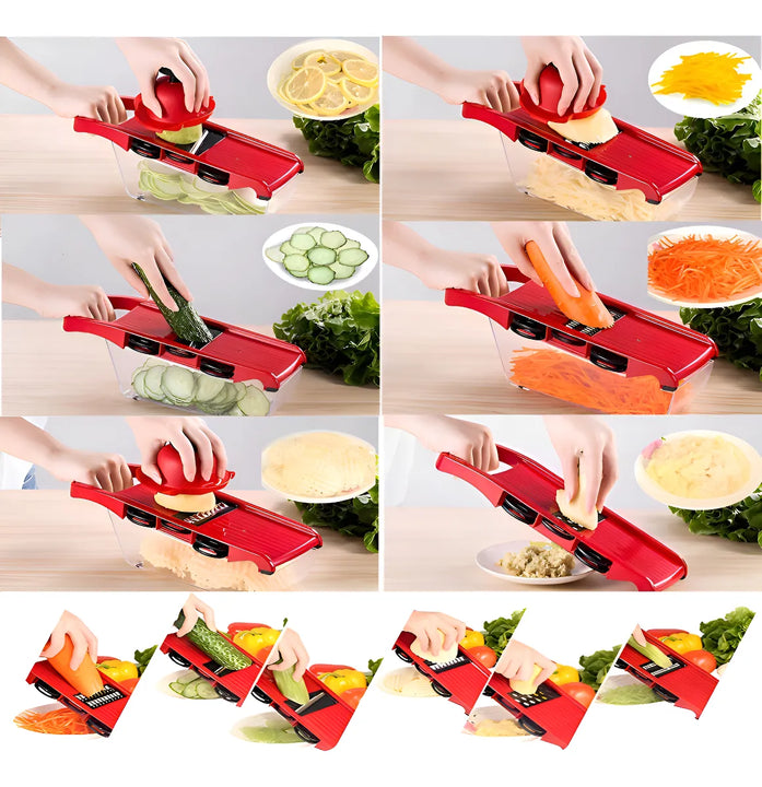 Rebanadora de mandolina 6 en 1 y cortadora de verduras