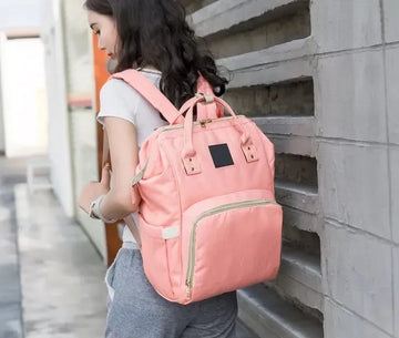 Mochila Bolso Maternal Bebé Cuna Gran Capacidad Impermeable Color Salmón
