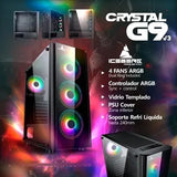 Caja Gabinete Iceberg Crystal G9 Atx X4 Ventiladores Rgb Negro