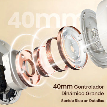 Haylou S30 Pro Anc Audífonos Diadema Gamer Inalámbricos/con Micrófono, Bluetooth 5.4, Llamadas Manos Libres, Cancelación De Ruido Adaptativa De - 43db, Controlador 40mm, 80h Reproducción, Blanco