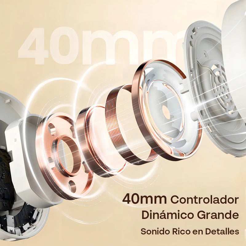 Haylou S30 Pro Anc Audífonos Diadema Gamer Inalámbricos/con Micrófono, Bluetooth 5.4, Llamadas Manos Libres, Cancelación De Ruido Adaptativa De - 43db, Controlador 40mm, 80h Reproducción, Blanco
