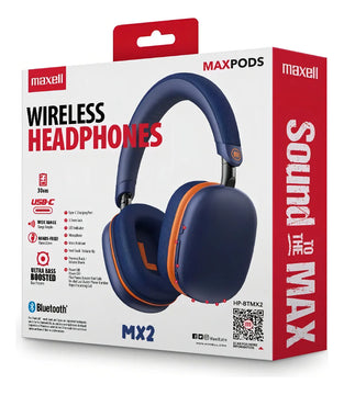 Diadema Maxell Hp-btmx2 Bluetooth Inalámbricos Color Azul