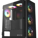Chasis Xyz Airone 100 Mesh Negra 6.fan Argb Vidrio Templado Negro