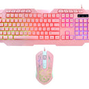 Kit De Teclado Y Mouse C/cable Gamer Usb X Tech Rosa Xtk540s