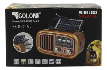 Parlante Radio Retro Vintage Bluetooth Mp3 Fm Am Panel Solar