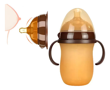 Tetero Biberon Silicona Simulador Pecho Bebes 150ml Caqui 150 Ml