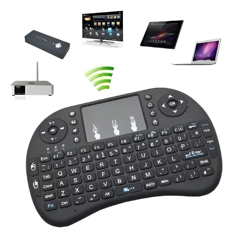 Mini Teclado Inalambrico Noga Con Mouse Para Smart Tv Ps3 Pc Xbox Negro