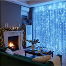 Luz Cascada 9x2 M De Caída 600 Leds Iluminación Navideña Azul 9x2m