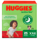 Pañal Huggies Active Sec Etapa 5 Xxg 25 Unidades Extra Extra Grande (xxg) Sin Género