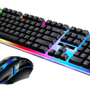 Set Teclado Y Mouse Gamer Rgb Multicolor Color Del Teclado Negro Rgb