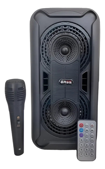 Parlante Bluetooth Portátil Cabina Sonido Fm Usb Micrófono Negro