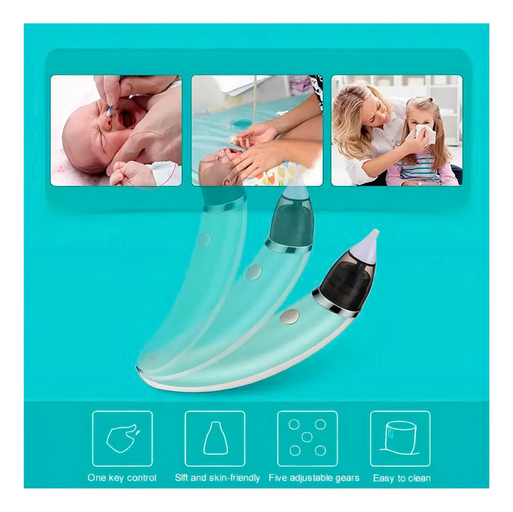 Aspirador Limpieza Nasal Para Bebe Niño Eléctrico Automatico Color Verde claro