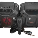Parlante Portatil Radio Fm Bluetooth Usb Luz Led+ Microfono Color Negro