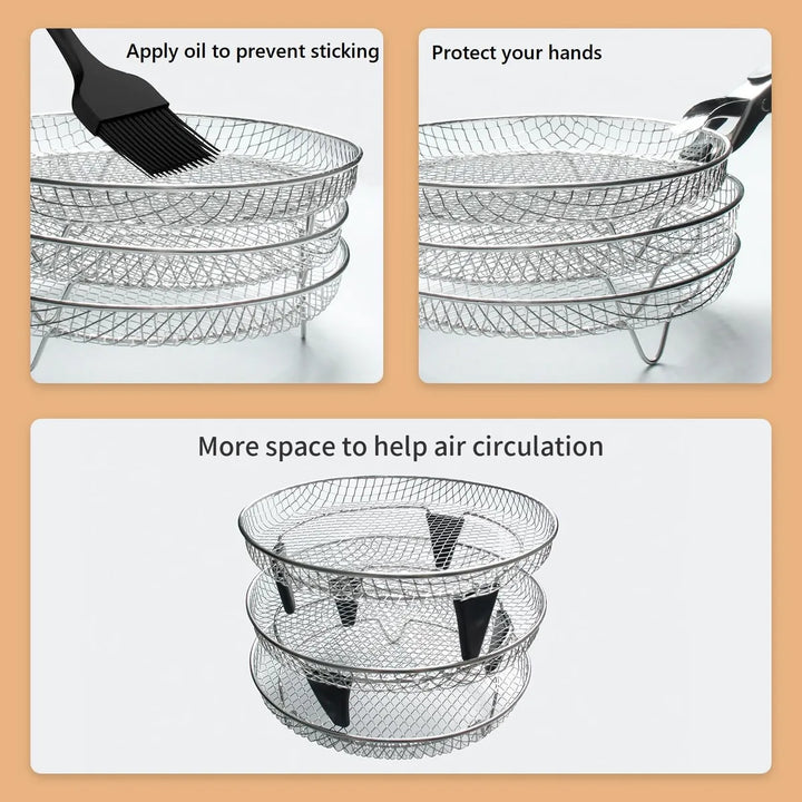 Estantes De Acero Inoxidable Para Freidora De Aire 11 Piezas