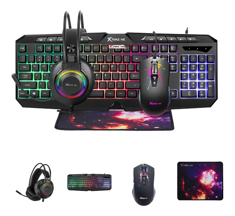 Xtr Ike Cmx-410 4 In 1 Gaming Combo Color del teclado Negro