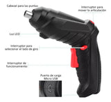 Destornillador Atornillador Electrico Inalambrico Recargable Negro