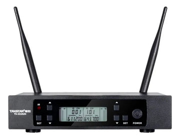 Microfonos Inalambricos Doble Takstar Ts3310 100mt 100ch Uhf Negro