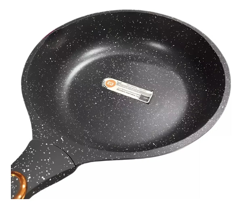 Sarten Marmol Antihaderente 22 Cm Swiss Home Negro