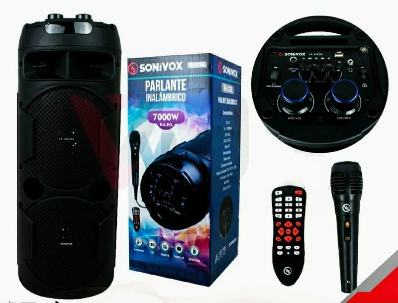Parlante Torre De Sonido Sonivox 7000 Wats Negro