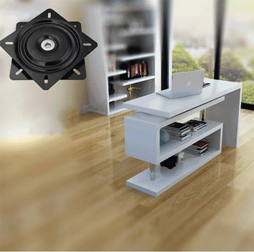 Base Giratoria Silla Riel Soporte Tv 6 X 6 Negro 15x15 Cms